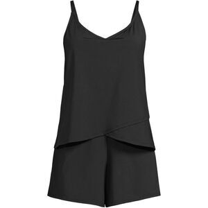 Land's End tulip romper swimsuit soft cup adjustable shorts one piece black Var